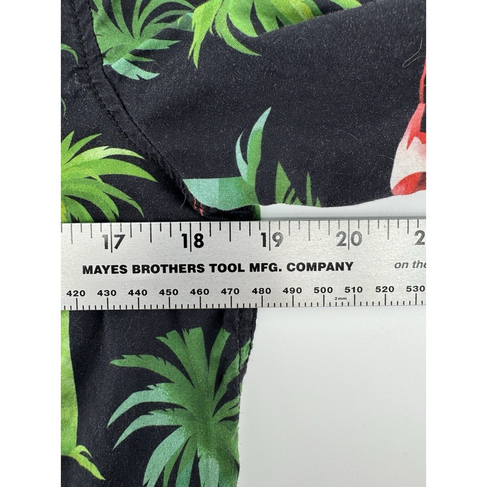 H&M Hawaiian Shirt‎ Men's Size S Floral Tropical Beach Flamingo Palm Tree Aloha - Picture 8 of 9